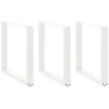 Valgomojo stalo kojelės, 3 vnt., baltos, 80x(72-73) cm, plienas, U formos