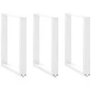Valgomojo stalo kojelės, 3 vnt., baltos, 70x(72-73) cm, plienas, U formos