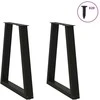 Kavos staliuko kojelės, V formos, 2 vnt., juoda, 60x(72-73)cm