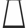 Kavos staliuko kojelės, V formos, 2 vnt., juoda, 50x(72-73)cm