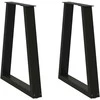 Kavos staliuko kojelės, V formos, 2 vnt., juoda, 60x(72-73)cm