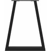 Kavos staliuko kojelės, V formos, 2 vnt., juoda, 60x(72-73)cm