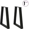 Kavos staliuko kojelės, V formos, 2 vnt., juoda, 50x(72-73)cm