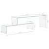 Kavos staliukų rinkinys, 2dalių, 90x30x20/110x30x40cm, stiklas