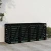 Keturvietė konteinerių pastogė, juoda, pušies medienos masyvas