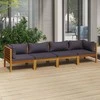 Keturvietė sodo sofa su pagalvėlėmis, akacijos medienos masyvas
