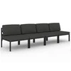 Lauko baldų komplektas Keturvietė sodo sofa su pagalvėlėmis, antracito, aliuminis