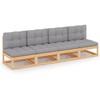 Keturvietė sodo sofa su pagalvėlėmis, pušies medienos masyvas