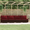 Lauko baldų komplektas Keturvietė sofa su pagalvėlėmis, rudos spalvos, poliratanas