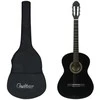 Klasikinė gitara su dėklu pradedantiesiems, juoda, 4/4 39"
