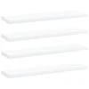Knygų lentynos plokštės, 4vnt., baltos, 40x10x1,5cm, MDP