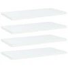 Knygų lentynos plokštės, 4vnt., baltos, 40x20x1,5cm, MDP