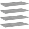 Knygų lentynos plokštės, 4vnt., betono pilkos, 40x20x1,5cm, MDP