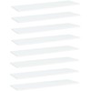 Knygų lentynos plokštės, 8vnt., baltos, 100x30x1,5cm, MDP