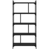 Knygų spinta, 5 aukštų, juoda, 76x32x158cm, apdirbta mediena