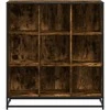 Knygų spinta, dūminė, 97,5x33x107,5cm, apdirbta mediena/metalas