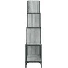 Knygų spinta, pilka ąžuolo, 122x30x132cm, mediena ir metalas