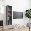 TV staliukas Knygų/televizoriaus spintelė, pilka, 143x30x36cm, mediena