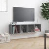 TV staliukas Knygų/televizoriaus spintelė, pilka, 143x30x36cm, mediena