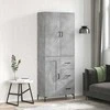 Komoda, betono pilkos spalvos, 69,5x34x180cm, apdirbta mediena