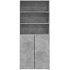 Komoda, betono pilkos spalvos, 80x42,5x185cm, apdirbta mediena