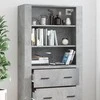 Komoda, betono pilkos spalvos, apdirbta mediena