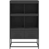 Komoda, juodos, 68x39x111,5 cm, plienas