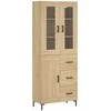 Komoda, sonoma ąžuolo spalvos, 69,5x34x180cm, apdirbta mediena