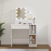 Kosmetinis staliukas su led apšvietimu, baltas, 86,5x35x136cm