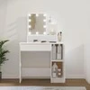 Kosmetinis staliukas su LED apšvietimu, baltas, 86,5x35x136cm