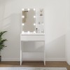 Kosmetinis staliukas su LED, baltas, 60x40x140cm, blizgus