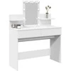 Kosmetinis staliukas su LED, baltos spalvos, 100x40x130cm