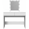 Kosmetinis staliukas su LED, baltos spalvos, 100x40x130cm
