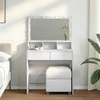 Kosmetinis staliukas su LED, baltos spalvos, 80x41x134,5cm