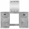 Kosmetinis staliukas su LED, betono pilkas, 130x50x132,5cm