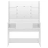 Kosmetinis staliukas su LED, blizgus baltas, 100x40x135cm, MDF
