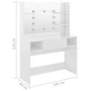 Kosmetinis staliukas su LED, blizgus baltas, 100x40x135cm, MDF