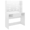 Kosmetinis staliukas su LED, blizgus baltas, 100x40x135cm, MDF