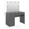 Kosmetinis staliukas su LED, blizgus pilkas, 110x55x145cm, MDF