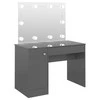 Kosmetinis staliukas su LED, blizgus pilkas, 110x55x145cm, MDF