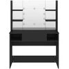 Kosmetinis staliukas su LED, juodas, 100x40x135cm, MDF