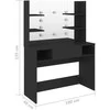 Kosmetinis staliukas su LED, juodas, 100x40x135cm, MDF