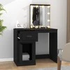 Kosmetinis staliukas su LED, juodas, 90x50x132,5cm, mediena