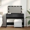 Kosmetinis staliukas su LED, juodos spalvos, 100x40x120cm
