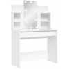 Kosmetinis staliukas su LED lemputėmis, baltas, 96x40x142cm