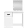 Kosmetinis staliukas su LED lemputėmis, baltas, 90x42x132,5cm