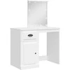 Kosmetinis staliukas su LED lemputėmis, baltas, 90x42x132,5cm