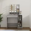 Kosmetinis staliukas su LED, pilkas ąžuolo, 86,5x35x136cm