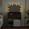 Kosmetinis staliukas su LED, rudas ąžuolo, 80x41x134,5cm