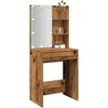 Kosmetinis staliukas su LED, sendintos medienos, 60x40x140cm